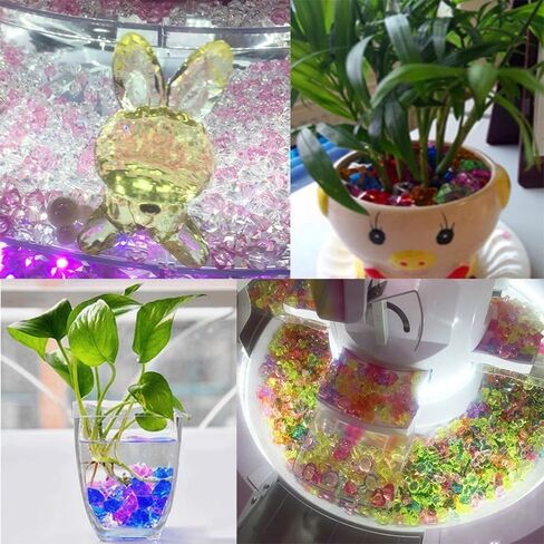 Acrylic Crushed Crystal Ice Rocks, 500PCS Fake Crystals Plastic Ice Cubes Diamonds Gems for Vase Fillers, Home Decoration, Table Scatter, Event, Wedding, Birthday, Arts & Crafts (Multicolor) in Saudi Arabia