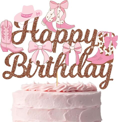 Cowgirl Cake Topper - Western Cowgirl Cake Decorations Boots and Bows Party Decorations Rodeo Cake Topper for Wild West Baby Shower Supplies in Saudi Arabia