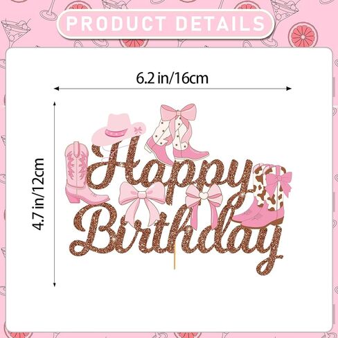 Cowgirl Cake Topper - Western Cowgirl Cake Decorations Boots and Bows Party Decorations Rodeo Cake Topper for Wild West Baby Shower Supplies in Saudi Arabia
