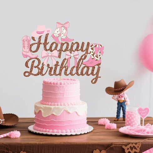 Cowgirl Cake Topper - Western Cowgirl Cake Decorations Boots and Bows Party Decorations Rodeo Cake Topper for Wild West Baby Shower Supplies in Saudi Arabia