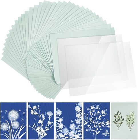 LALAFINA Cyanotype Paper Kit 32 Sheets Sun Print Paper 8.26X5.90In Solar Activated Art Sheets for DIY Crafts Drawing Printmaking Handmade in Saudi Arabia