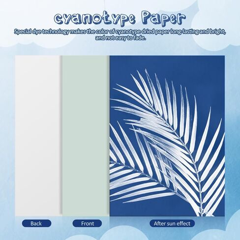 LALAFINA Cyanotype Paper Kit 32 Sheets Sun Print Paper 8.26X5.90In Solar Activated Art Sheets for DIY Crafts Drawing Printmaking Handmade in Saudi Arabia