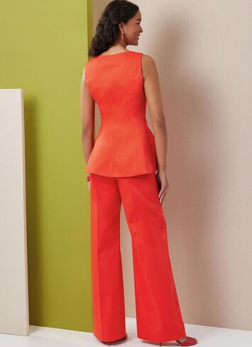 Butterick B7046AA Misses' Sleeveless Buttoned Top and Wide Leg Pants Sewing Pattern Packet, Design Code B7046, Sizes 10-12-14-16-18 in Saudi Arabia