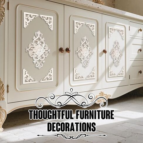 20pcs(4 Pack) Xyloulov Wood Appliques Decorative Carved Onlays, Wooden Carved Appliques DIY Decoration for Furniture, Wood Carving Decals for Wall Cupboard Door Bed Cabinet in Saudi Arabia