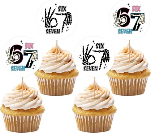 36 قطعة 6 7 أغطية كب كيك، مضحكة ستة سبعة عيد ميلاد يختار كب كيك للرجال، كنت 6 الآن أنا 7 أغطية كب كيك لتزيين حفلات الجنرال ألفا سلانغ in Kuwait
