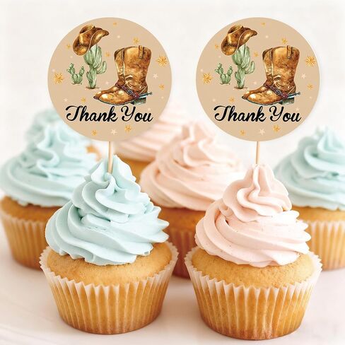 100pcs Western Cowboy Thank You Stickers Brown Wild West Rodeo,Howdy Western Thank You for Celebrating with us Howdy Party Decorations.2inches in Saudi Arabia