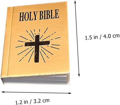 1Pc Mini Bible Pocket Book 1/12 Dollhouse Miniature Book Bookshelf Bedroom Library Accessories，Dollhouse Furniture, Dolls and Accessories,Bollhouse Bookshelf,Miniature Bible,Tiny Bible in Saudi Arabia