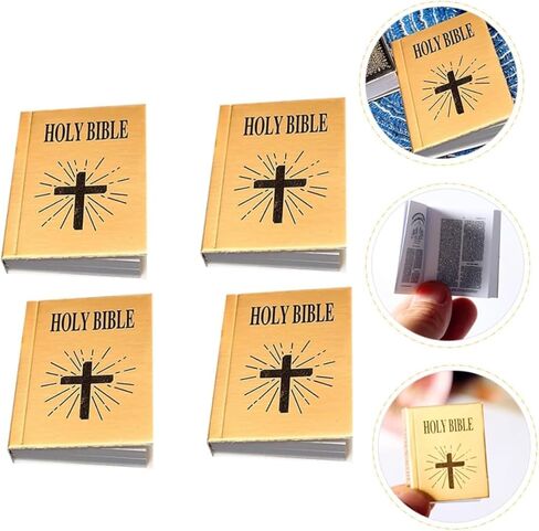 1Pc Mini Bible Pocket Book 1/12 Dollhouse Miniature Book Bookshelf Bedroom Library Accessories，Dollhouse Furniture, Dolls and Accessories,Bollhouse Bookshelf,Miniature Bible,Tiny Bible in Saudi Arabia