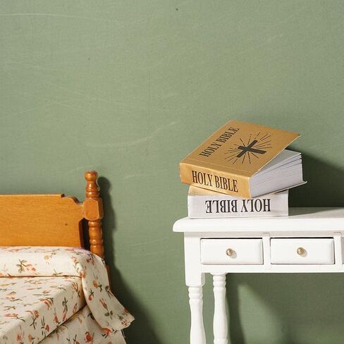 1Pc Mini Bible Pocket Book 1/12 Dollhouse Miniature Book Bookshelf Bedroom Library Accessories，Dollhouse Furniture, Dolls and Accessories,Bollhouse Bookshelf,Miniature Bible,Tiny Bible in Saudi Arabia