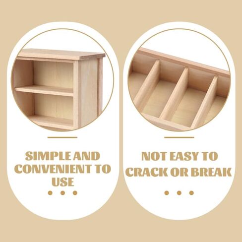 DOITOOL 1 12 Scale Mini Wooden Bookcase Model for Dollhouse Vertical Bookshelf Display with Durable Eco-Friendly Material for DIY Crafts Miniature Home Decor and Kids 7.67X3.58X1.45In in Saudi Arabia