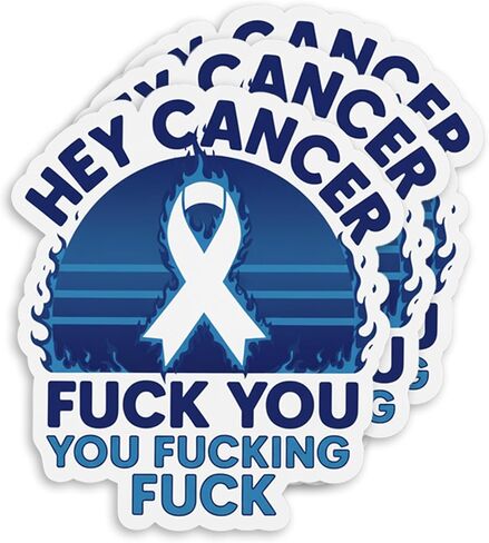 Fuck Cancer Sticker - Motivational Adult Vinyl Decal for Water Bottles, Laptops, and Phones - Waterproof & Durable Fun Sticker (3PCS, 3") in Saudi Arabia