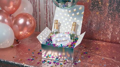 PandaPandaPPS Gift Boxes 25 pcs, 8"x8"x4", Metallic Silver Glossy and Mirror Finish, with Lids, Easy Assemble for Bridesmaid Proposal, Wedding, Party Favors and Festivals (Metallic Sliver, 8 * 8 * 4) in Saudi Arabia