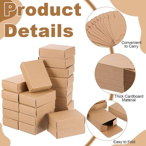120 Pack Soap Boxes for Homemade Soap, 3.8 x 2.8 x 1.2 Inch Small Gift Packaging Box for Homemade Soap, Party Favors, Candies, Cookies, Treats, Gifts, Travel in Saudi Arabia