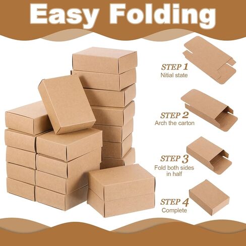 120 Pack Soap Boxes for Homemade Soap, 3.8 x 2.8 x 1.2 Inch Small Gift Packaging Box for Homemade Soap, Party Favors, Candies, Cookies, Treats, Gifts, Travel in Saudi Arabia