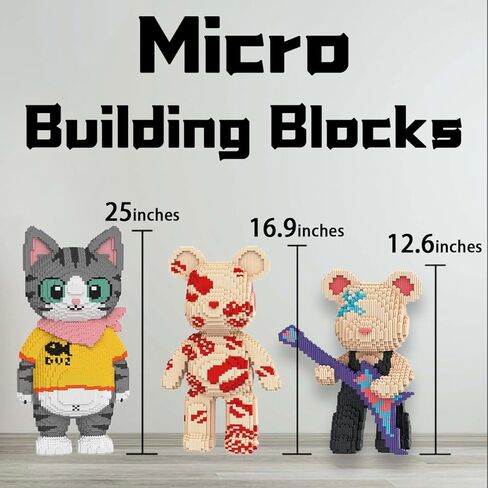 مجموعة مكعبات البناء الصغيرة لعيد الحب تيدي بير (16.9 بوصة) قبلة الحب الدب اللبنات هدية للكبار 2026 in Kuwait