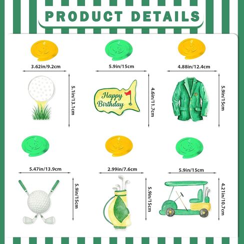 Golf Birthday Decorations - Golf Birthday Banner Hanging Swirls Hole In One Party Decorations for Kids Adults, Green in Saudi Arabia