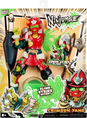 MGA Entertainment Ninjombie Action Figure - Crimson Fang, Boys Action Ninja Zombie Slime Monster Action Figure, Ages 6+ in Saudi Arabia