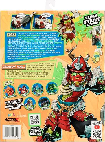 MGA Entertainment Ninjombie Action Figure - Crimson Fang, Boys Action Ninja Zombie Slime Monster Action Figure, Ages 6+ in Saudi Arabia