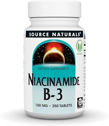 Source Naturals Niacinamide B-3, 100 mg Dietary Supplement - 250 Tablets in Kuwait