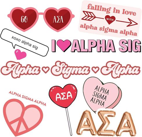 Alpha Sigma Alpha - Sticker Sheet - Love Theme in Saudi Arabia