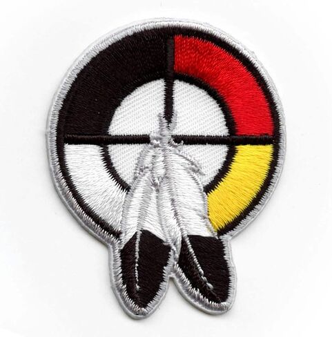 Native American Healing Circle Patch Indigenous Feather Culture Embroidered Iron On in Saudi Arabia