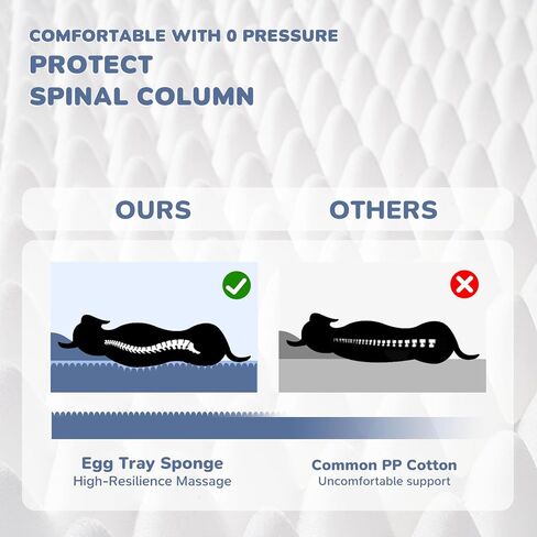 Foldable Human Dog Bed for Adult, Fluffy Faux Angora Human Sized Pet Bed with Blanket, Orthopedic Dog Bed with Egg Foam and Water Repellent Liner (Light Grey (Foldable), 79" Length) in Kuwait