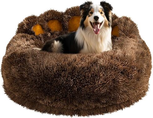 سرير كلب لطيف متوسط ​​الحجم، سرير للكلاب، سرير للحيوانات الأليفة مع غطاء قابل للغسل وقابل للإزالة، قفص بيض، إسفنج مقاوم للماء، سرير للكلاب (كاكي، L) in Kuwait