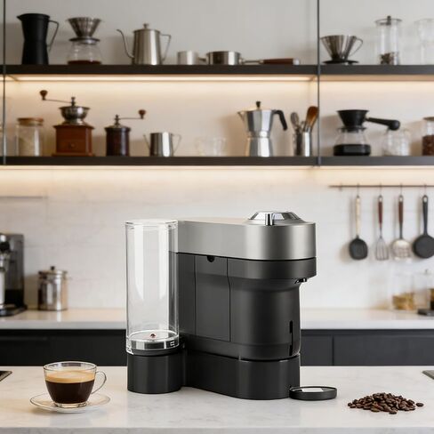 حامل Riser لـ Nespresso Vertuo Pop+، حامل ارتفاع 2.5 بوصة، قاعدة ماكينة قهوة مطبوعة ثلاثية الأبعاد، متوافق مع النماذج القياسية والفاخرة، يناسب أكواب YETI سعة 20 أونصة وأكواب Contigo سعة 16 أونصة (أسود) in Kuwait
