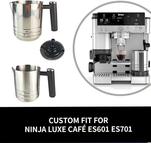 أجزاء رغوة الحليب لملحقات Ninja Luxe Cafe ES601 ES655 ES701، ملحقات خفق بديلة من الفولاذ المقاوم للصدأ ABS متوافقة مع Ninja Luxe Cafe ES601 ES655 ES701 in Kuwait