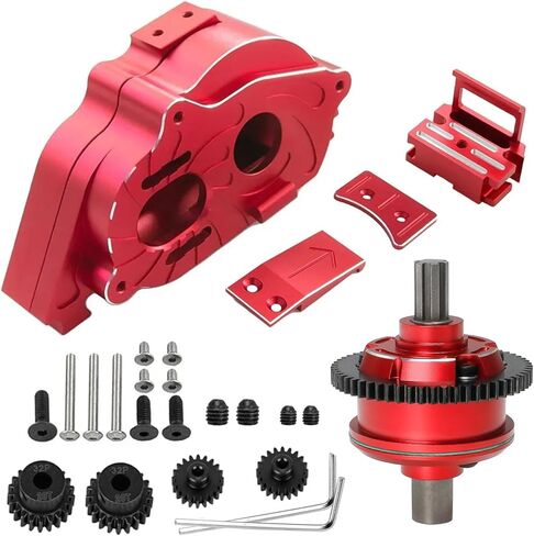 57T Metal spur Gear Center Differential & Motor Mount Gear Cover Upgrade Parts for ARRMA 1/10 Kraton 4x4 4S BLX Outcast 4x4 4S BLX 1/8 Mojave 4X4 4S BLX(Red) in Kuwait