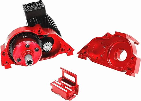 57T Metal spur Gear Center Differential & Motor Mount Gear Cover Upgrade Parts for ARRMA 1/10 Kraton 4x4 4S BLX Outcast 4x4 4S BLX 1/8 Mojave 4X4 4S BLX(Red) in Kuwait