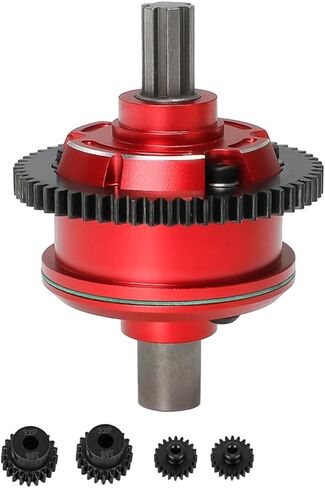 57T Metal spur Gear Center Differential & Motor Mount Gear Cover Upgrade Parts for ARRMA 1/10 Kraton 4x4 4S BLX Outcast 4x4 4S BLX 1/8 Mojave 4X4 4S BLX(Red) in Kuwait