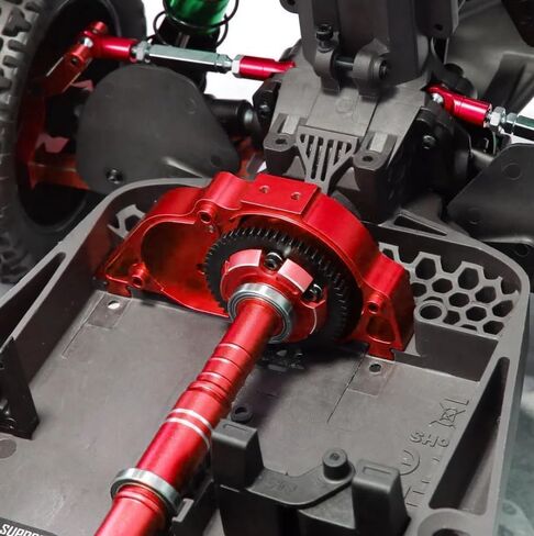 57T Metal spur Gear Center Differential & Motor Mount Gear Cover Upgrade Parts for ARRMA 1/10 Kraton 4x4 4S BLX Outcast 4x4 4S BLX 1/8 Mojave 4X4 4S BLX(Red) in Kuwait