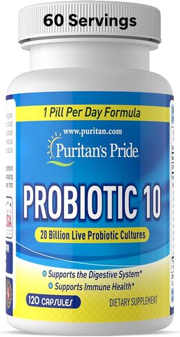 Puritan's Pride Probiotic 10 with Vitamin D to Support Immune Function* Capsule 120 Count in Saudi Arabia