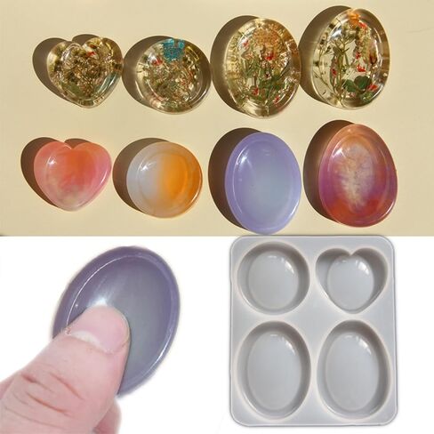 DIY Thumb Worry Stone Resin Silicone Mold, Anxiety Relief & Meditation Pocket Stones, Epoxy Resin Casting Mold, DIY Craft Home Decor, Relieve Stress Relax Healing Reiki for Men Women (4 Designs) in Saudi Arabia