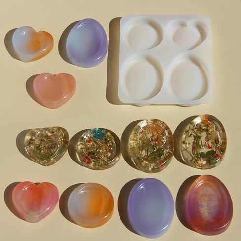 DIY Thumb Worry Stone Resin Silicone Mold, Anxiety Relief & Meditation Pocket Stones, Epoxy Resin Casting Mold, DIY Craft Home Decor, Relieve Stress Relax Healing Reiki for Men Women (4 Designs) in Saudi Arabia