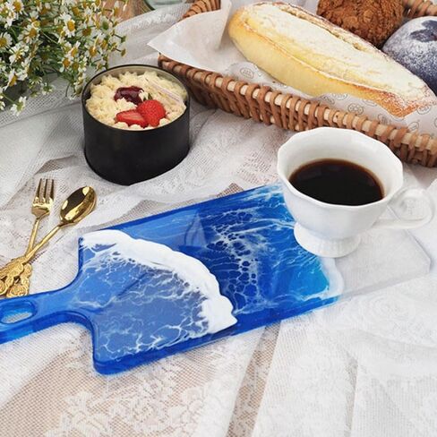 FAVOMOTO 2PCS Silicone Tray Mold, Resin Epoxy Casting Mold with Handle and Holes Jewelry Tray Cheese Serving Board for Home Use Decoration DIY Craft Tool in Saudi Arabia