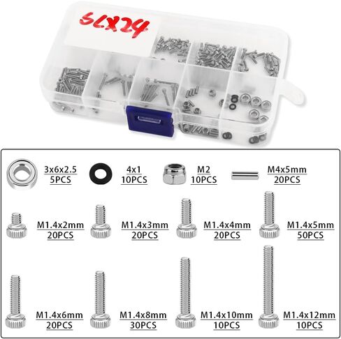 Stainless Steel Screws Set with Box for 1/24 RC Crawler Car Axial SCX24 AX24 Upgrade Part in Saudi Arabia