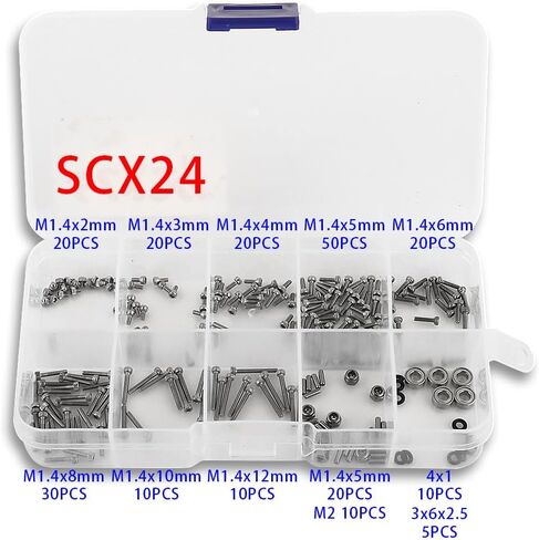 Stainless Steel Screws Set with Box for 1/24 RC Crawler Car Axial SCX24 AX24 Upgrade Part in Saudi Arabia