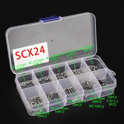 Stainless Steel Screws Set with Box for 1/24 RC Crawler Car Axial SCX24 AX24 Upgrade Part in Saudi Arabia