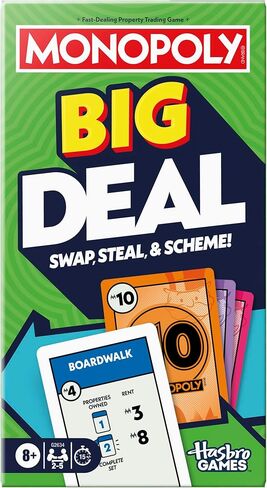 Monopoly Big Deal Card Game | Oversized Giant Large Cards for Family Fun | Ages 8+ | 2 to 5 Players | 15 Mins. | Travel Games for Kids and Adults in Saudi Arabia