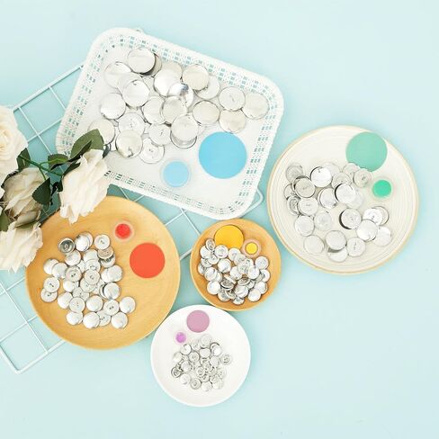 100 Sets Cover Buttons Kit with Tools, 5 Sizes Enduring Button Cover Kit, DIY Fabric Covered Aluminum Alloy Craft Set for DIY Covered Buttons, Clothes, Hats, Sweaters, Backpacks and Crafts in Saudi Arabia