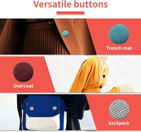 100 Sets Cover Buttons Kit with Tools, 5 Sizes Enduring Button Cover Kit, DIY Fabric Covered Aluminum Alloy Craft Set for DIY Covered Buttons, Clothes, Hats, Sweaters, Backpacks and Crafts in Saudi Arabia