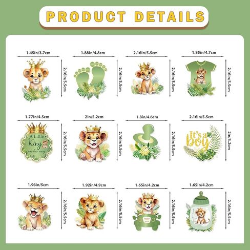 24 Pcs Lion Baby Shower Decorations: Lion Cupcake Toppers A Little King Is On His Way Baby Shower Safari Cupcake Toppers Wild Jungle Safari Gender Reveal Decoration in Saudi Arabia