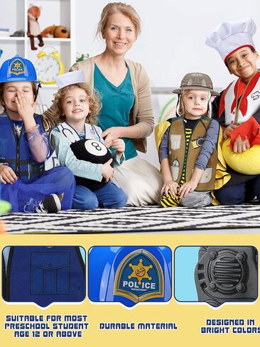 Hungdao 6 Sets Kids Dressing up Costumes, Toddler Dressing up and Pretend for Age 6-10 for Dress up Police,fireman, Doctor,construction Worker, Chef and Explorer in Saudi Arabia