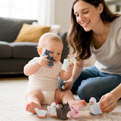 Farm Animal Toddler Toys - 8-Piece Figure Set for Educational Pretent Play, Farm Animal Toys for 1,2,3 Years Old Boys Girls in Saudi Arabia