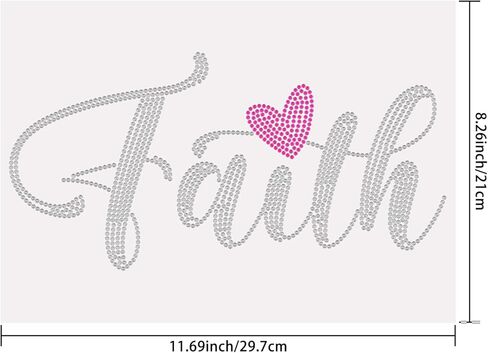 SUPERDANT Faith Iron on Rhinestones Motivational Text Crystal Heat Transfer Stickers Bling Iron on Decals Rhinestone Patches for T-Shirt Clothing Tote Bag Jackets DIY Art Craft Gifts Christian Decor in Saudi Arabia
