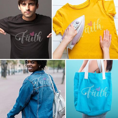 SUPERDANT Faith Iron on Rhinestones Motivational Text Crystal Heat Transfer Stickers Bling Iron on Decals Rhinestone Patches for T-Shirt Clothing Tote Bag Jackets DIY Art Craft Gifts Christian Decor in Saudi Arabia