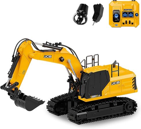 BRRRRT Remote Control Excavator 3 in 1 Remote Control Construction Vehicles with Drill Bit, Grab Bucket & Digging Hook,14 Channel RC Excavator with Lights & Sounds for Boys and Girls Age 3+ in Saudi Arabia