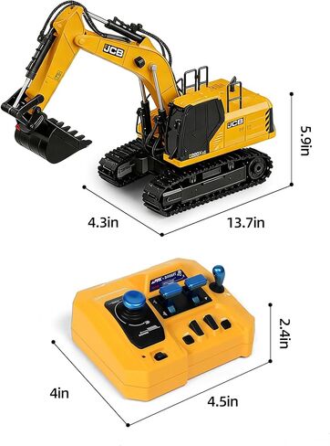 BRRRRT Remote Control Excavator 3 in 1 Remote Control Construction Vehicles with Drill Bit, Grab Bucket & Digging Hook,14 Channel RC Excavator with Lights & Sounds for Boys and Girls Age 3+ in Saudi Arabia